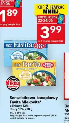Ser sałatkowo-kanapkowy Favita Mlekovita tłusty 18%