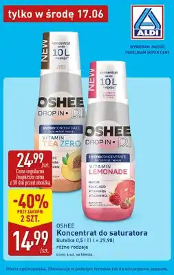 ALDI Koncentrat do saturatora OSHEE Drop In Vitamin Tea Zero Peach Flavour oferta