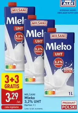 ALDI Mleko 3,2% UHT Milsani oferta