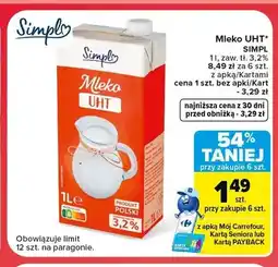 Carrefour Mleko UHT 3,2% Simply oferta