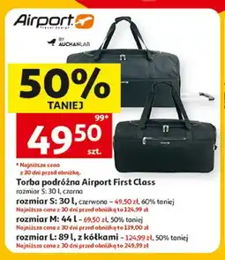Auchan Torba podróżna Airport First Class rozmiar S czarna oferta
