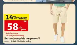 Auchan Bermudy męskie na gumce Inextenso oferta