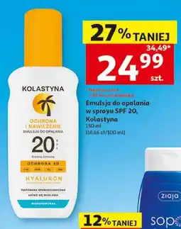 Auchan Emulsja do opalania w sprayu SPF 20 Kolastyna oferta