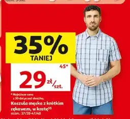 Auchan Koszula męska z krótkim rękawem w kratę Inextenso oferta