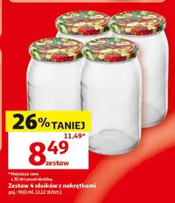 Auchan Zestaw 4 słoików z nakrętkami oferta
