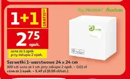 Auchan Serwetki 1-warstwowe Moj PRODUKT Auchan 24x24 cm oferta