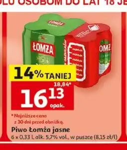 Auchan Piwo Łomża jasne 6-pak oferta