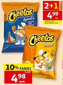 Auchan Chrupki kukurydziane Cheetos Spirals Cheese with Ketchup oferta