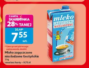 Auchan Mleko zagęszczone niesłodzone Gostyńskie oferta