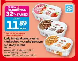 Auchan Lody śmietankowe z sosem truskawkowym Hortex oferta
