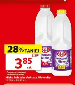 Auchan Mleko świeże bez laktozy Mlekovita 2,0% tł oferta