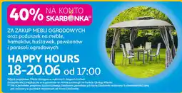 Auchan Meble ogrodowe, poduszki, hamaki, huśtawki, pawilony i parasole ogrodowe oferta