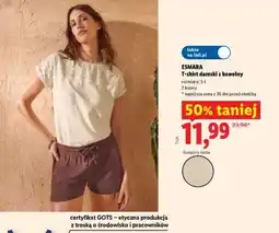 Lidl T-shirt damski z bawełny oferta