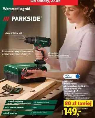 Lidl PARKSIDE Akumulatorowa wiertarko-wkrętarka oferta