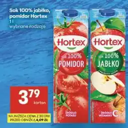 Delikatesy Centrum Sok 100% jabłko, pomidor Hortex oferta