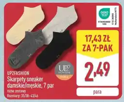 ALDI UP2FASHION Skarpety sneaker damskie/męskie, 7 par oferta