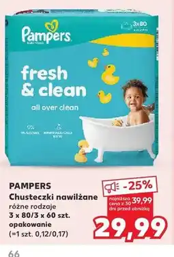 Kaufland Chusteczki nawilżane Pampers Fresh & Clean 3-pak 80 szt oferta