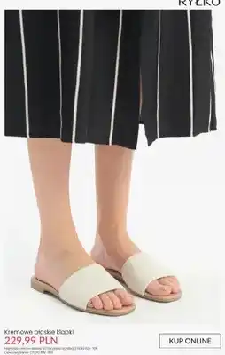 Ryłko Klapki płaskie Ryłko kremowe oferta