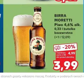 Kaufland Piwo Birra Moretti oferta