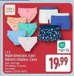ALDI Majtki dziewczęce L&D 5-pak oferta