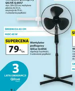 Auchan Wentylator podłogowy Qilive czarny oferta