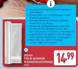 ALDI Folia do zgrzewarek do pakowania próżniowego Ambiano 28x300 cm oferta