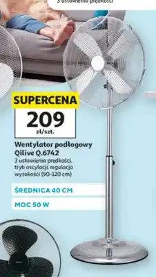 Auchan Wentylator podłogowy metalowy Qilive oferta