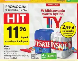 Intermarche Piwo bezalkoholowe Tyskie Zero 0,0% 4-pak oferta