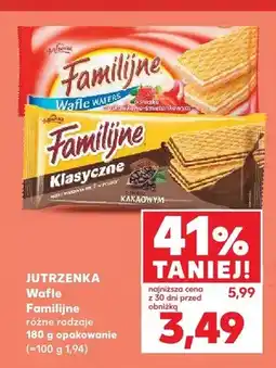 Kaufland Wafle Familijne o smaku truskawkowo-śmietankowym Jutrzenka oferta