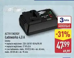 ALDI Ładowarka Activ Energy 4,0A oferta