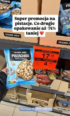 ALDI Pistacje prażone niesolone Trader Joe's oferta