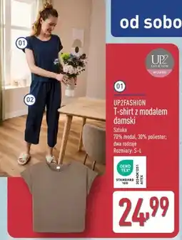 ALDI T-shirt z modalem damski UP2FASHION oferta