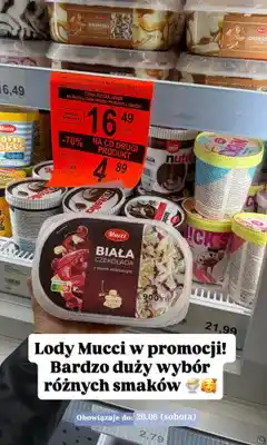 ALDI Lody Mucci Biała Czekolada z sosem wiśniowym oferta