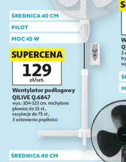 Auchan Wentylator podłogowy z pilotem Qilive oferta