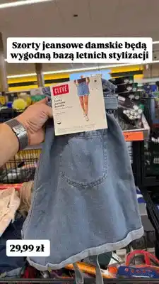 Biedronka Szorty jeansowe damskie Clevé oferta