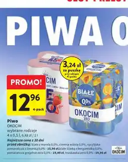 Intermarche Piwo Okocim 0,0% białe z morelą 4-pak oferta