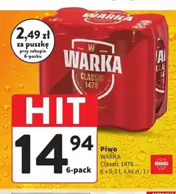 Intermarche Piwo Warka Classic 1478 6-pak oferta