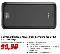 Media Markt Powerbank Hama Power Pack Performance 20000mAh Antracyt oferta