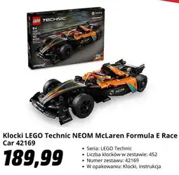 Media Markt Klocki LEGO Technic NEOM McLaren Formula E Race Car 42169 oferta
