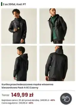Regatta Kurtka przeciwdeszczowa męska wiosenna kieszonkowa Regatta Pack It III oferta