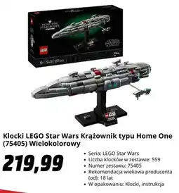 Media Markt Klocki LEGO Star Wars Krążownik typu Home One 75405 Wielokolorowy oferta