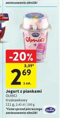 Intermarche Jogurt z piankami Olmici truskawkowy oferta