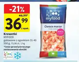 Intermarche Krewetki gotowane z ogonkiem 31-40 Myfood oferta