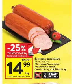 Intermarche Kiełbasa żywiecka kanapkowa Madej Wróbel oferta