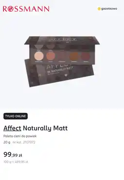 Rossmann Affect Naturally Matt Paleta cieni do powiek oferta