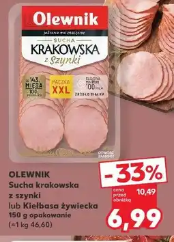Kaufland Olewnik Sucha krakowska z szynki lub Kiełbasa żywiecka oferta
