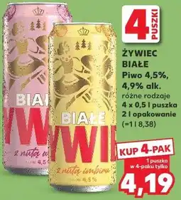 Kaufland ŻYWIEC BIAŁE Piwo 4,5%, 4,9% alk. różne rodzaje oferta