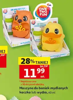 Auchan Maszyna do baniek mydlanych kaczka lub wydra One Two Fun oferta