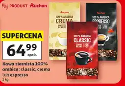 Auchan Kawa ziarnista 100% arabica: classic, crema lub espresso oferta
