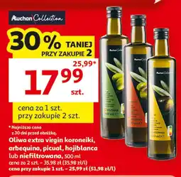 Auchan Oliwa extra virgin koroneiki, arbequina, picual, hojiblanca lub niefiltrowana Auchan Collection oferta
